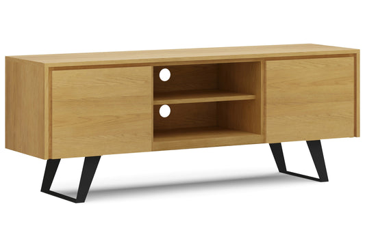 Oak | Lowry Solid Acacia Wood Wide TV Media Stand For TVs up to 70 Inches