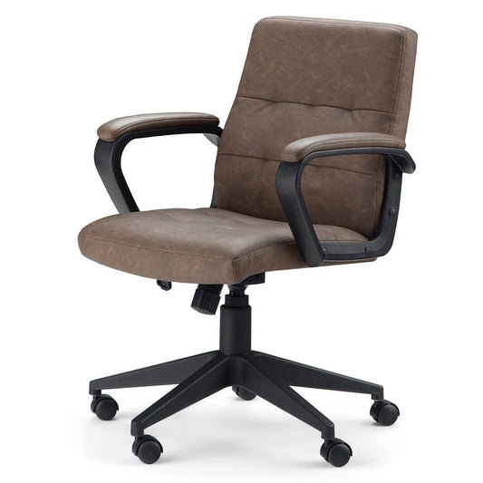 Distressed Brown Distressed Vegan Leather | Brewer Swivel Office Chair