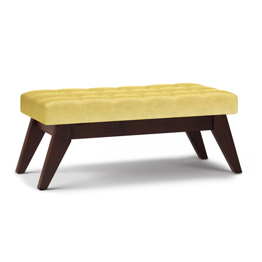 Dijon Yellow | Draper Ottoman Bench in Velvet Fabric