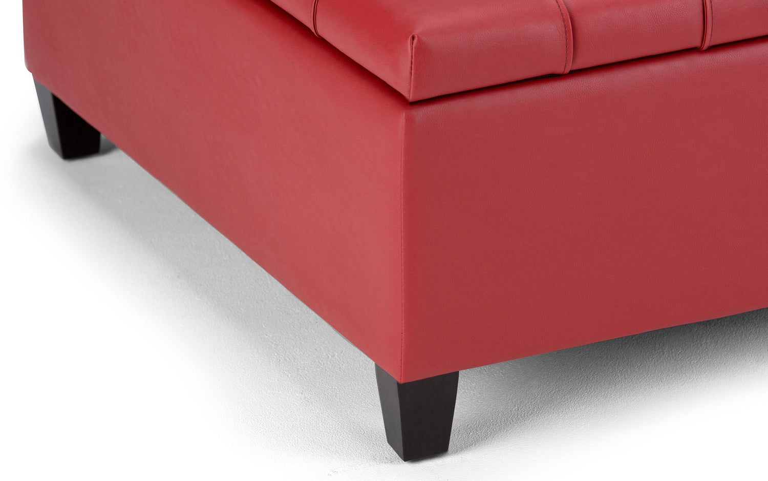 Crimson Red Vegan Leather | Harrison Coffee Table Storage Ottoman