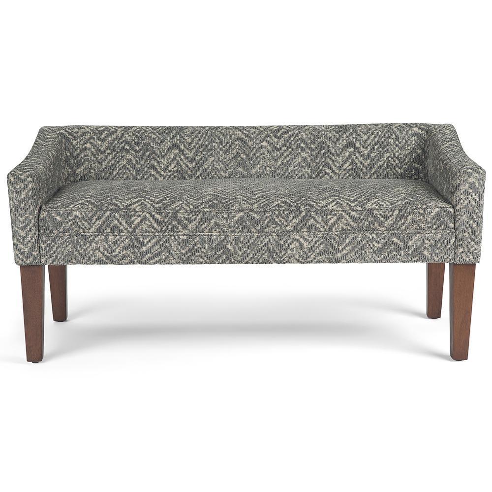 Stone Grey Polyester Fabric | Parris Upholstered Bench