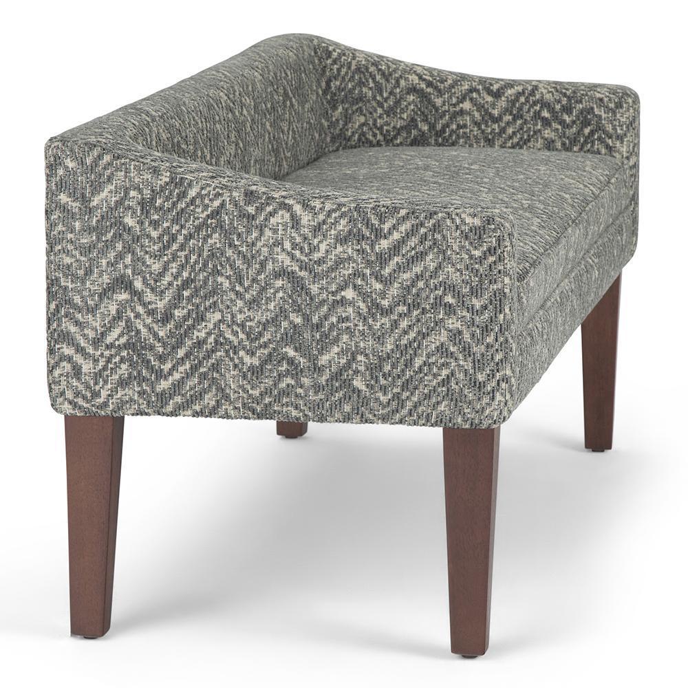 Stone Grey Polyester Fabric | Parris Upholstered Bench
