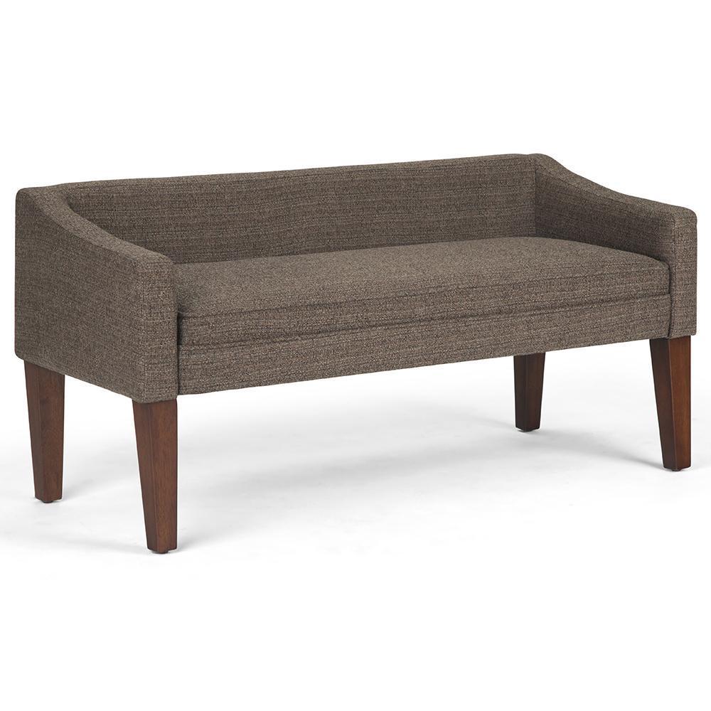 Mink Brown Tweed Style Fabric | Parris Upholstered Bench