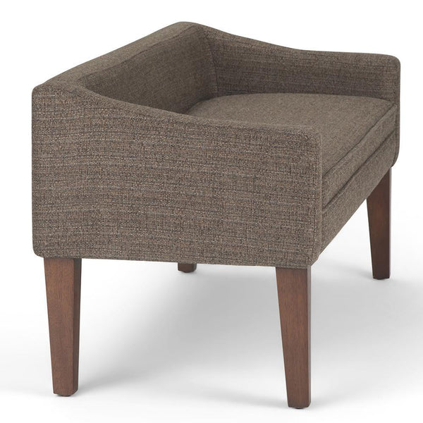 Mink Brown Tweed Style Fabric | Parris Upholstered Bench