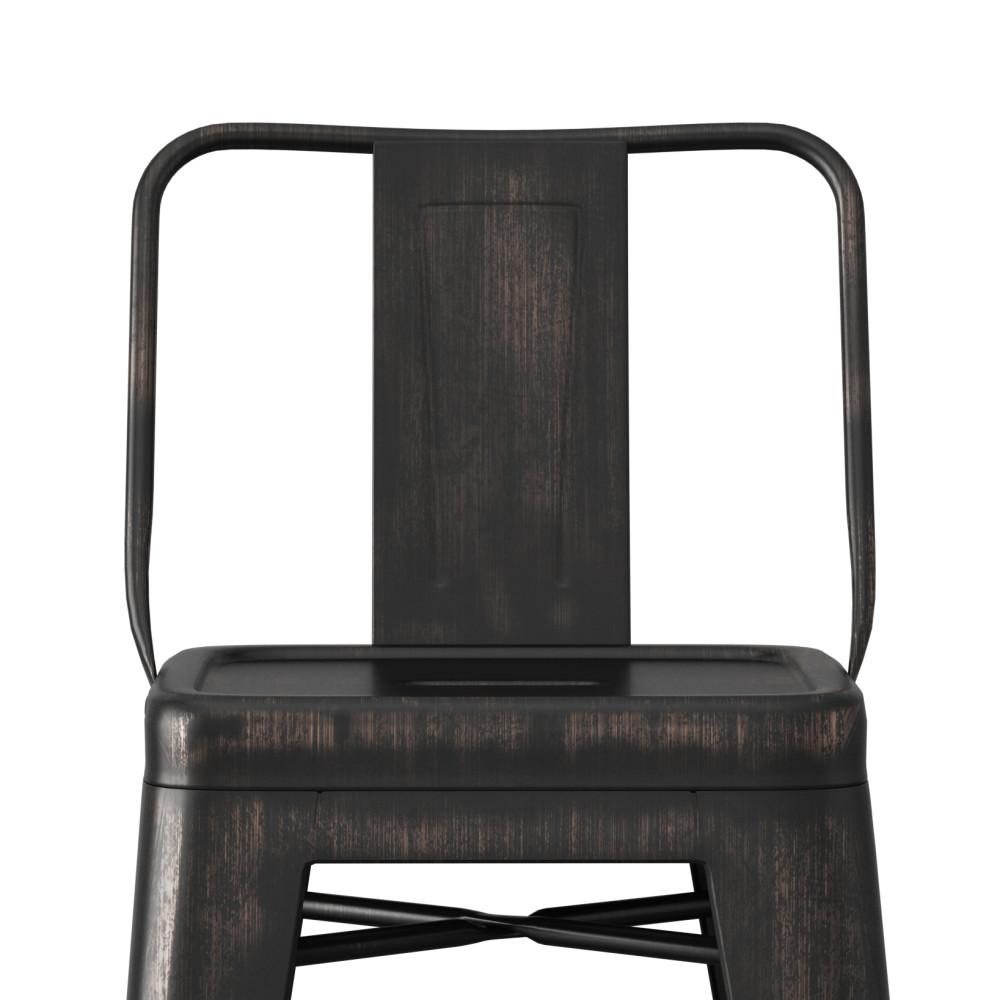 Distressed Black | Rayne 24 inch Metal Counter Height Stool