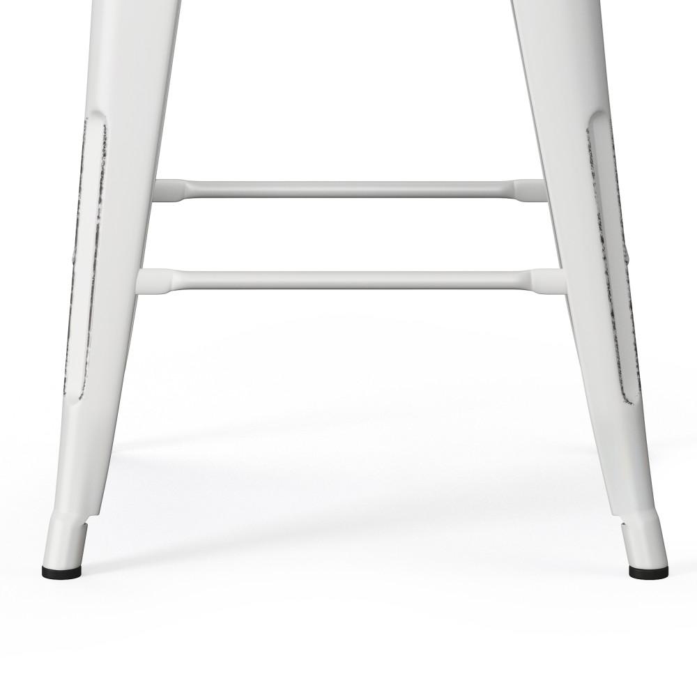 Distressed White | Rayne 24 inch Metal Counter Height Stool
