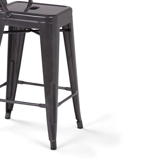 Silver | Rayne 24 inch Metal Counter Height Stool 