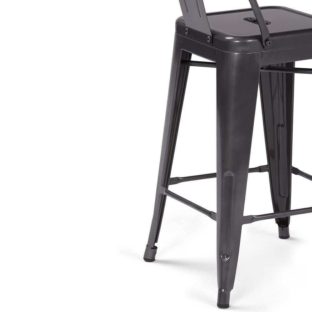 Silver | Rayne 24 inch Metal Counter Height Stool 