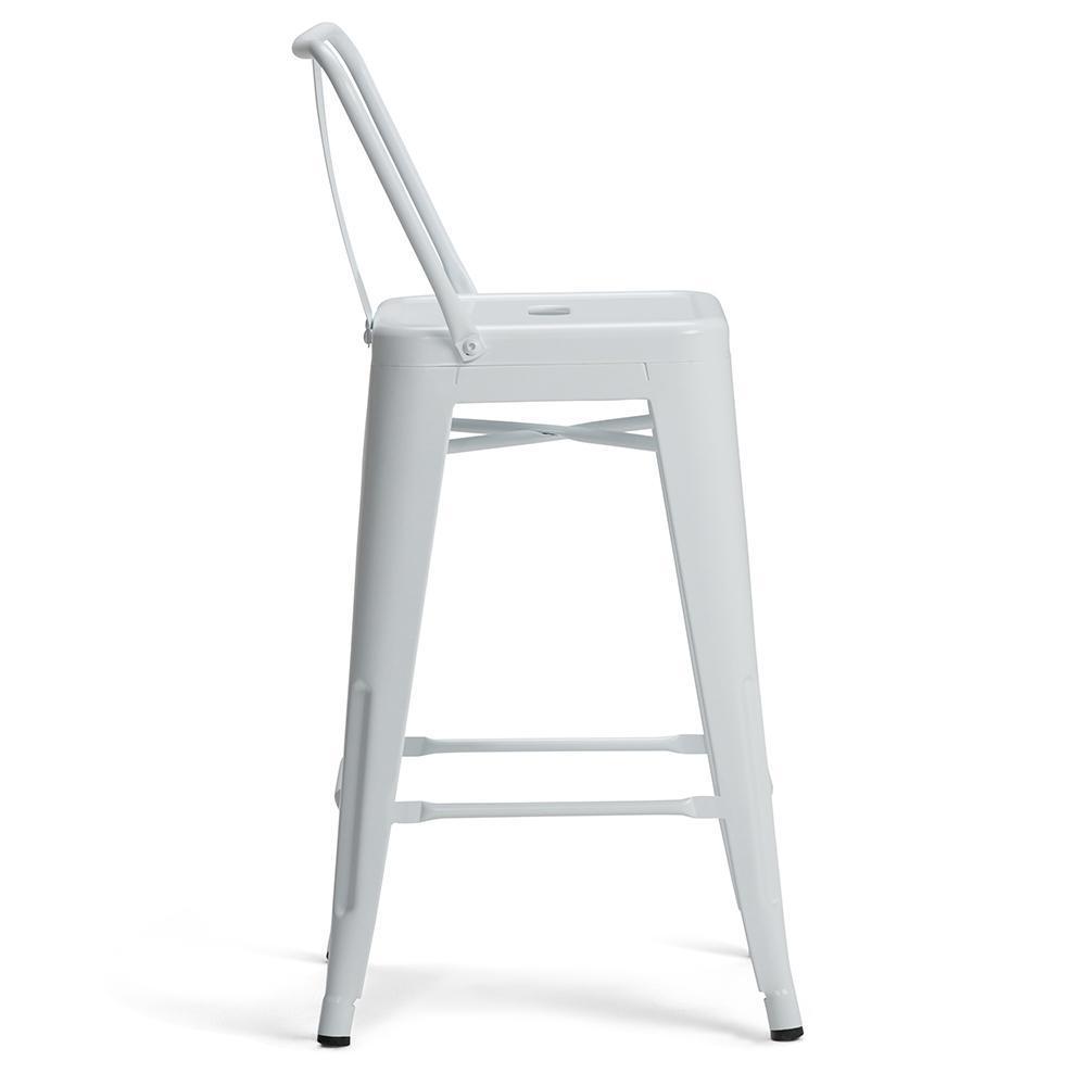 White | Rayne 24 inch Metal Counter Height Stool