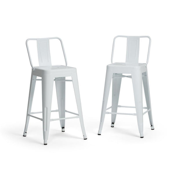 White | Rayne 24 inch Metal Counter Height Stool
