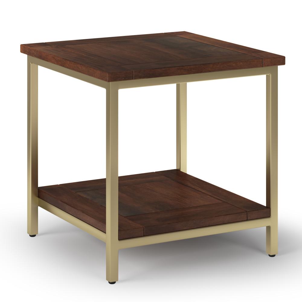 Dark Brown and Gold | Skyler 22 inch End Side Table